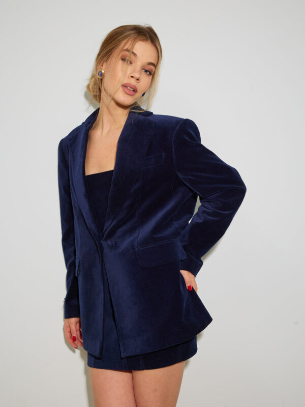 Velvet oversized jacket<span> - </span>Blue