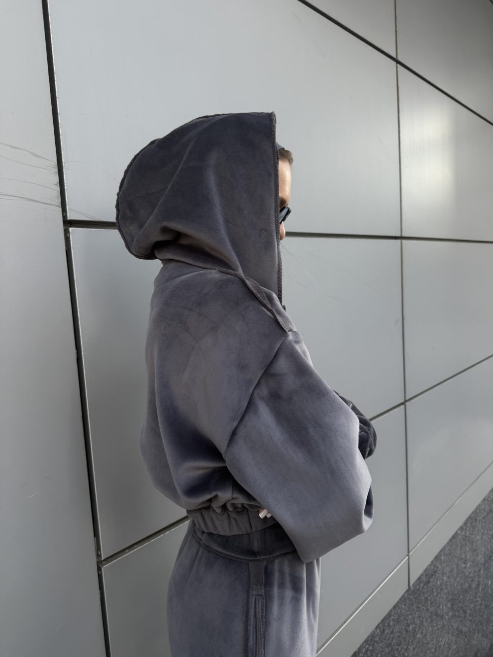 velour oversized jacket graphite - Image 6
