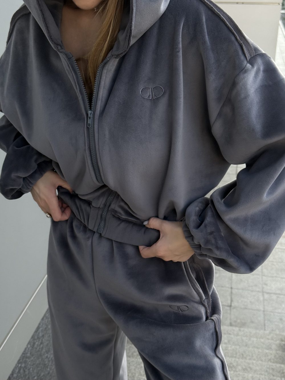 velour oversized jacket graphite - Image 5