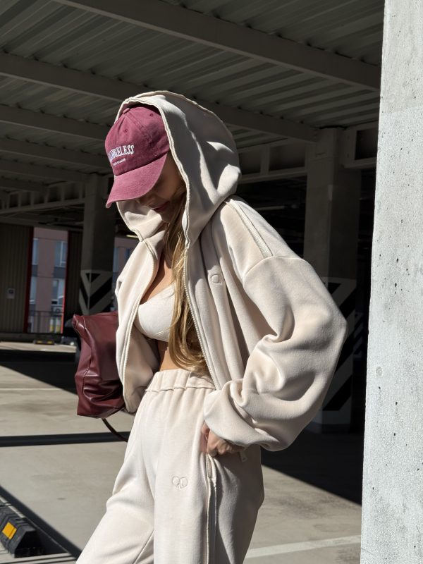 velour oversized jacket powdery