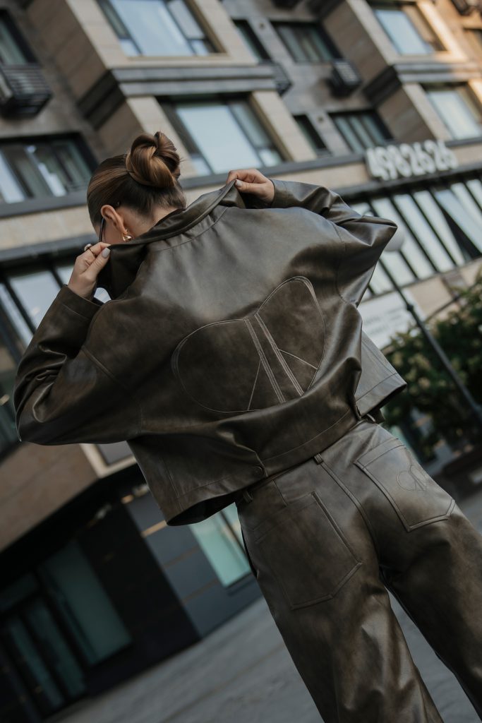 Follow your Art Eco-Leather Jacket Brown