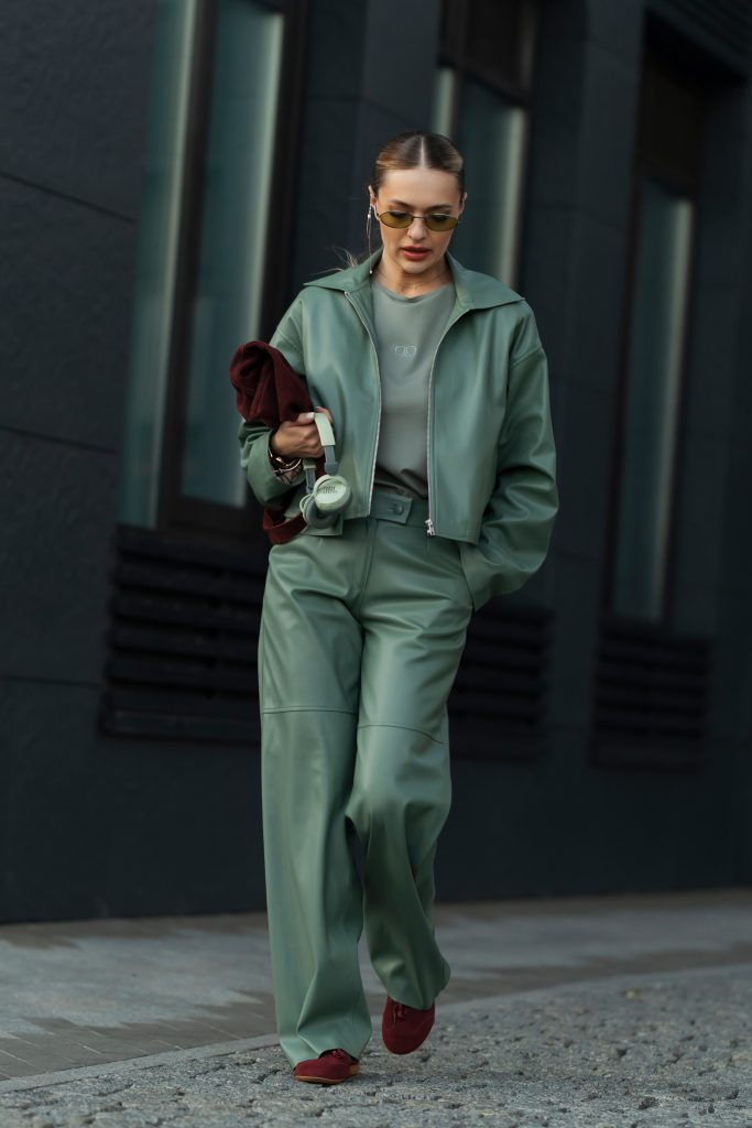 Follow your Art Eco-Leather Jacket Olive