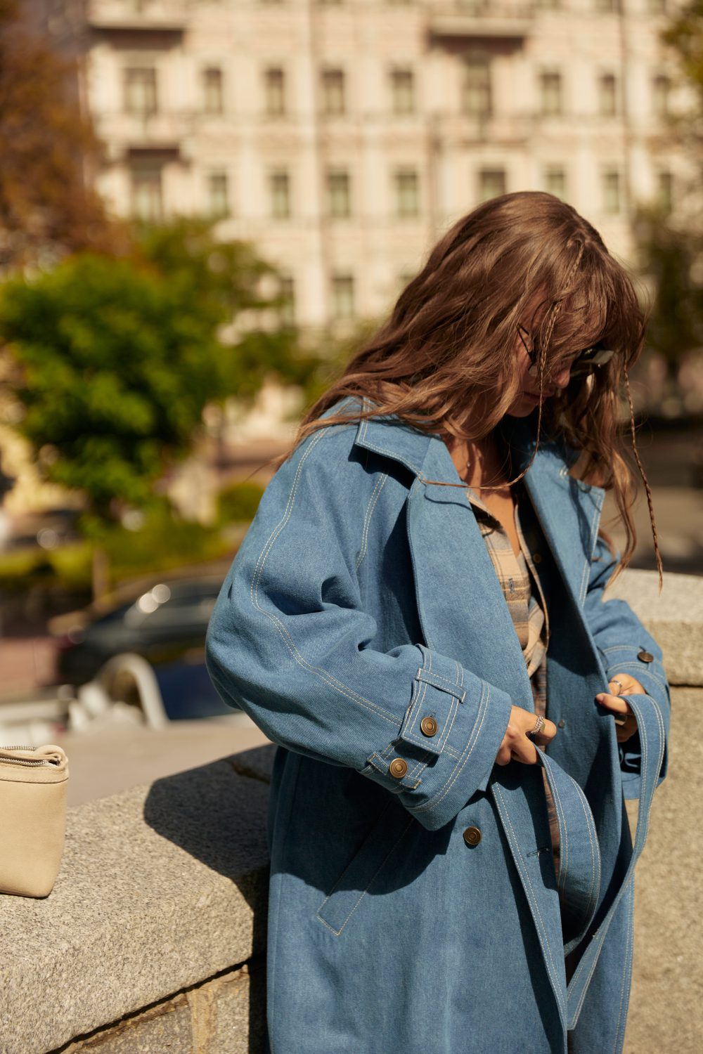 Follow your ART Denim Trench Coat - Image 3