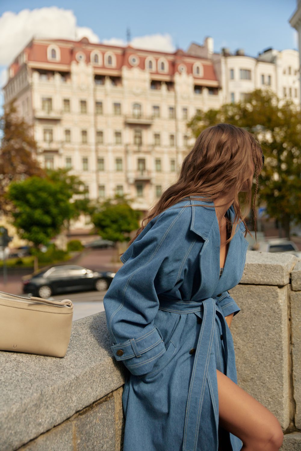Follow your ART Denim Trench Coat - Image 5