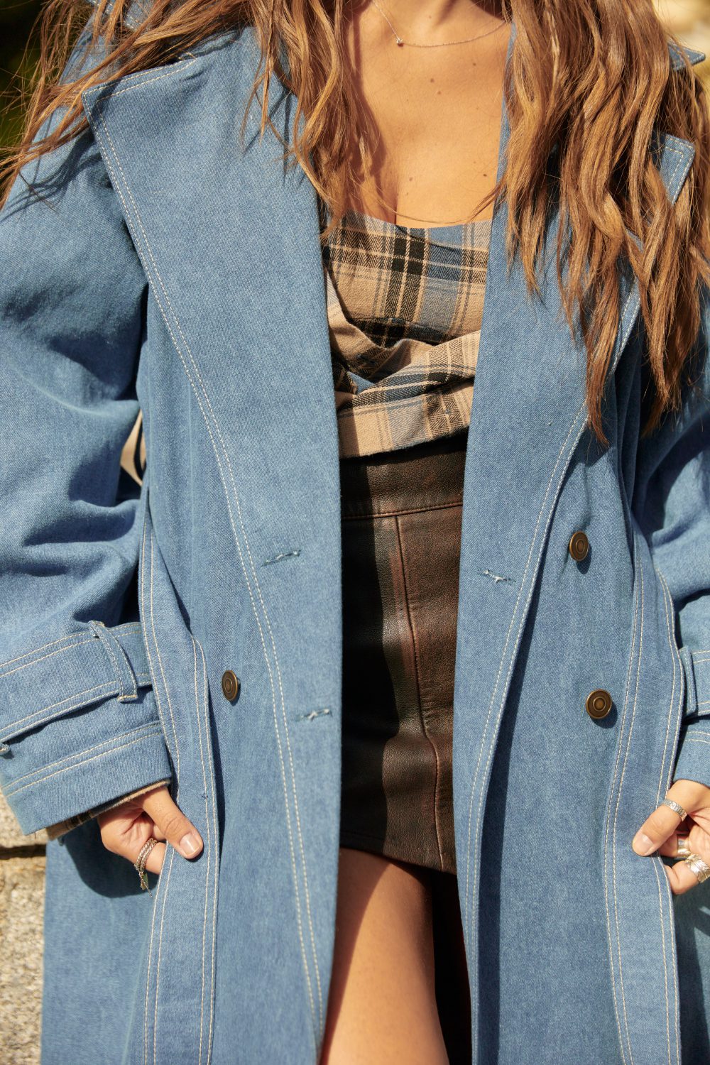 Follow your ART Denim Trench Coat - Image 8