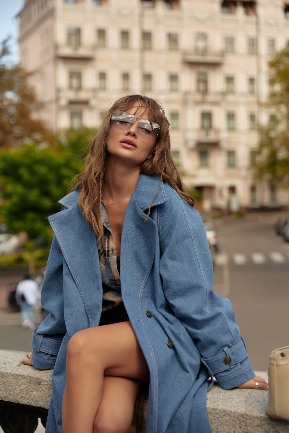 Follow your ART Denim Trench Coat - Image 11