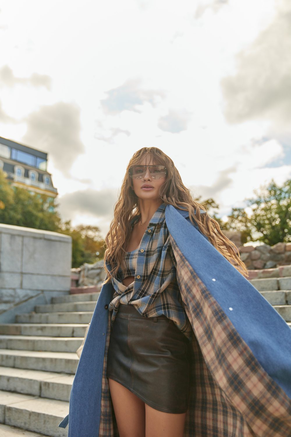 Follow your ART Denim Trench Coat - Image 15