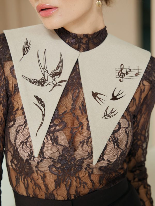 Ethno collar from the “Shchedryk” collection Chocolate