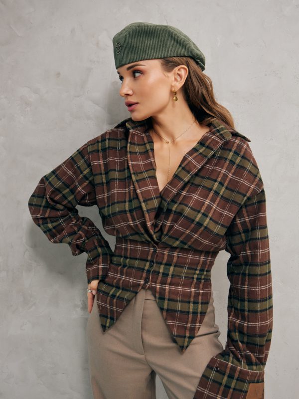 Checkered Shirt New Era of Me green/beige