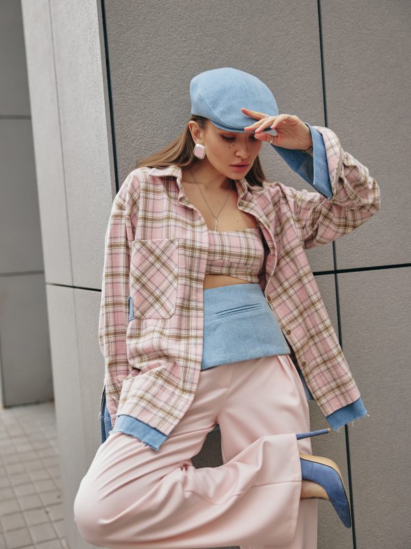 Checkered Shirt Pink