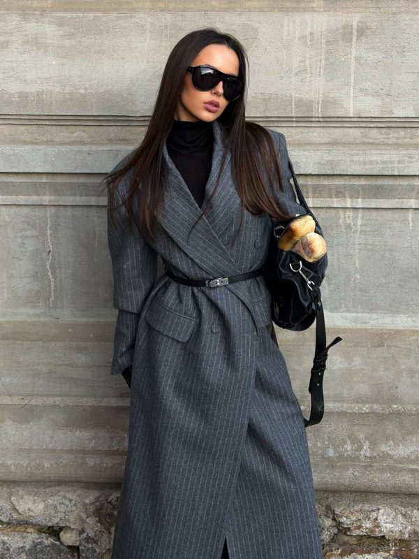 Gray striped coat