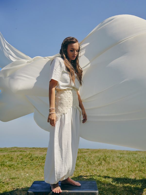 Linen pants “All that lives, lives in her”