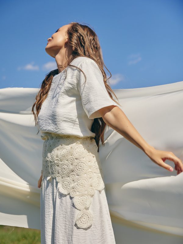 Authentic woven peplum