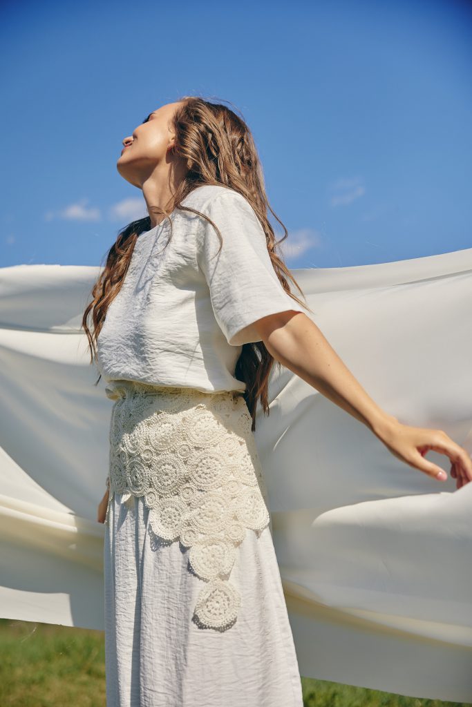 Authentic woven peplum