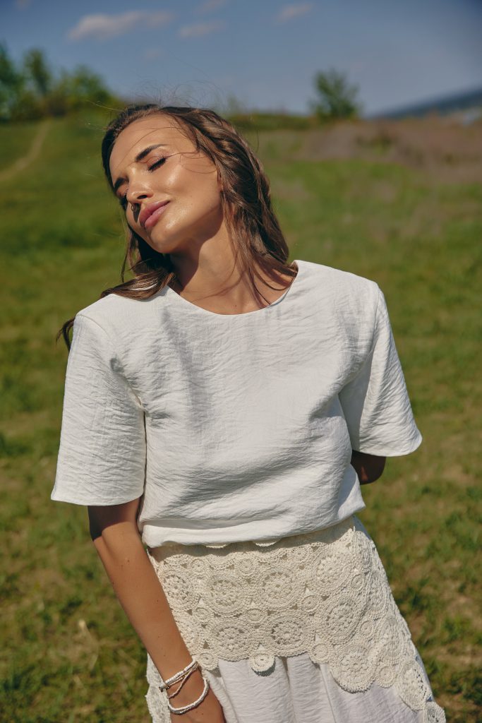 Linen Blouse “All that lives, lives in her”