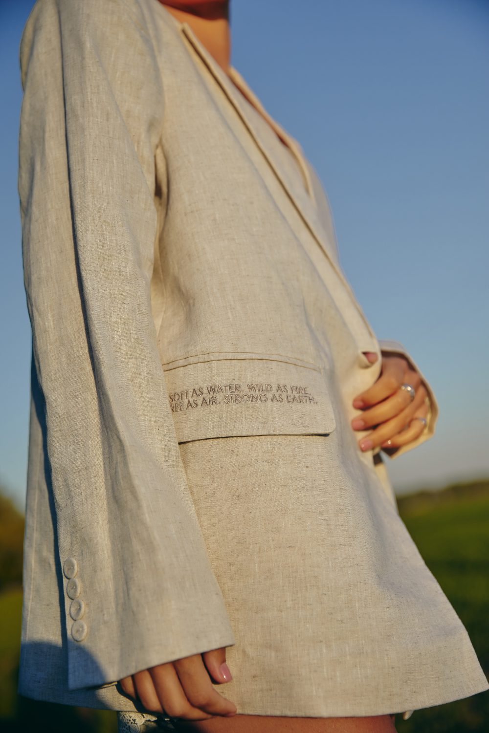 Linen jacket Wild as fire beige – ARTI