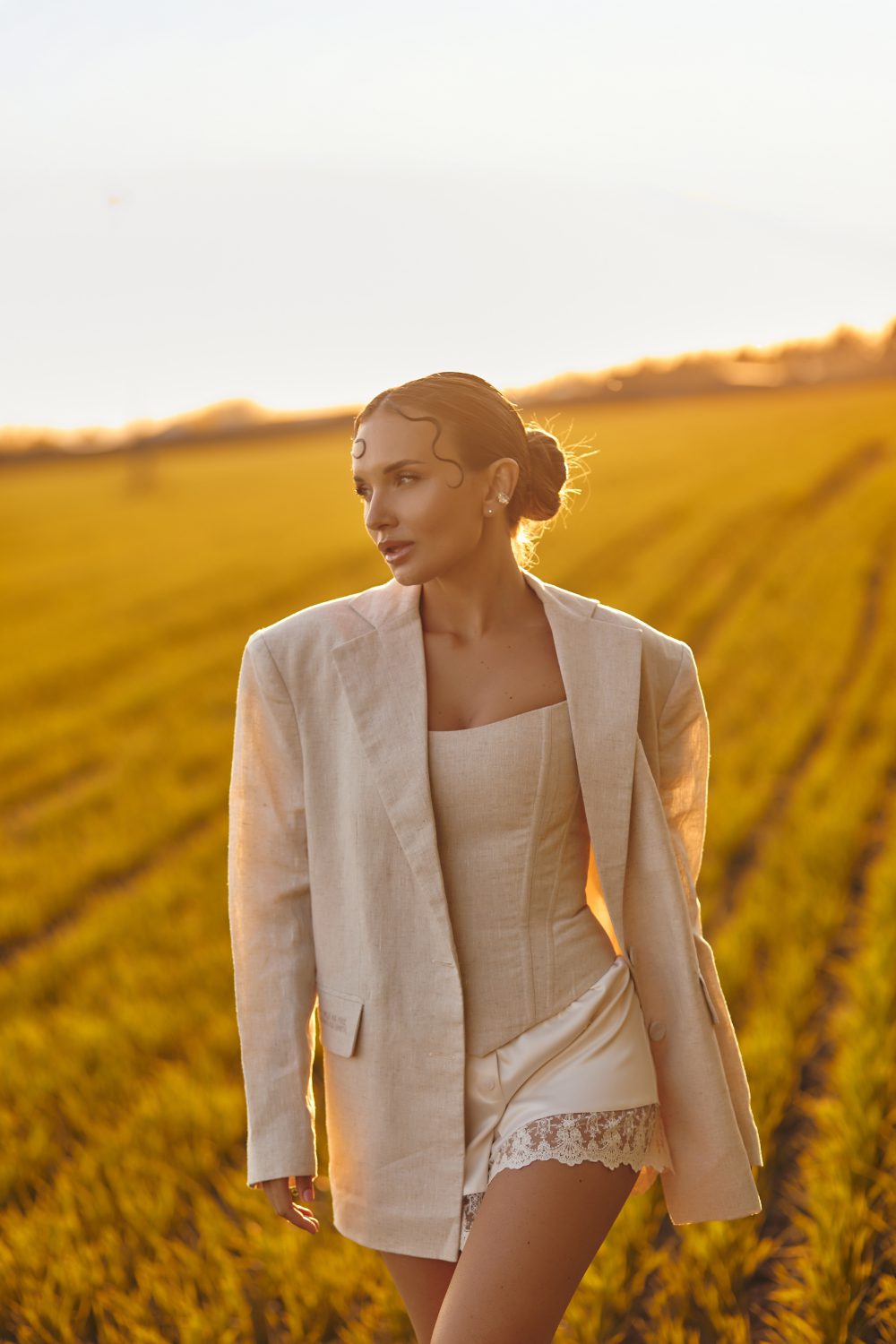 Linen jacket Wild as fire beige – ARTI